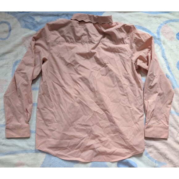 Orvis Pink Scalloped Long Sleeve Blouse Size 16 - Picture 4 of 4